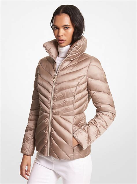 michael michael kors short packable puffer jacket|Michael Kors puffer jackets men's.